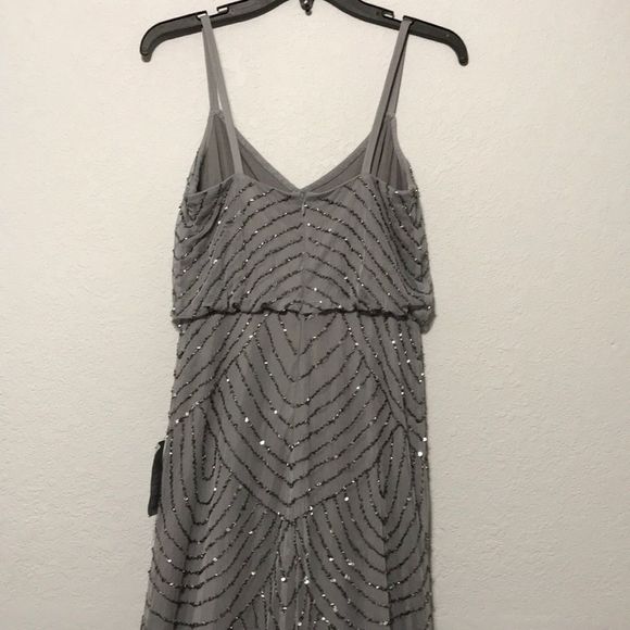 Adrianna Papell Bluson Art Deco Beaded Dress Spark - Picture 5 of 8